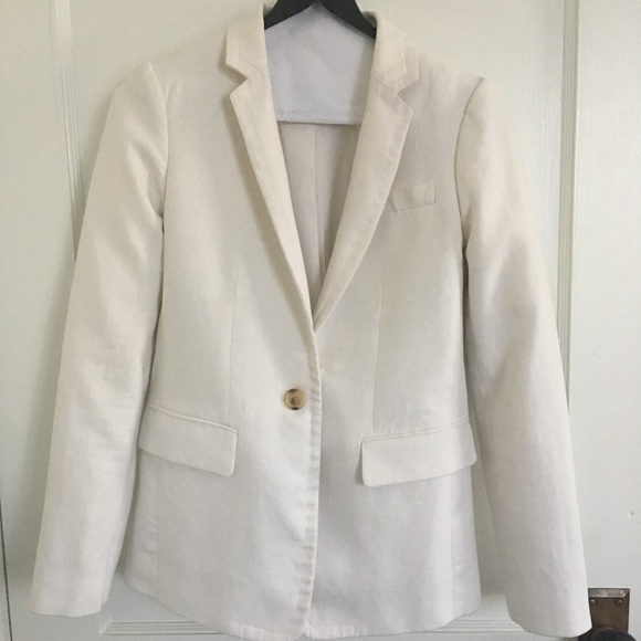 J. Crew White Linen Regent Blazer - Picture 1 of 6